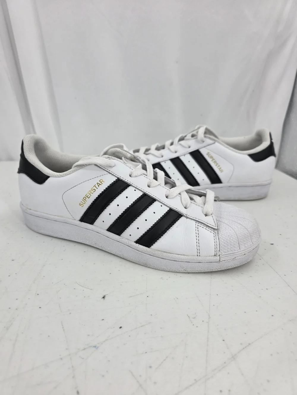 Adidas Superstar Shoes Running White Black 3 Stripe C77154 Mens Size‎ 6.5 W 8.